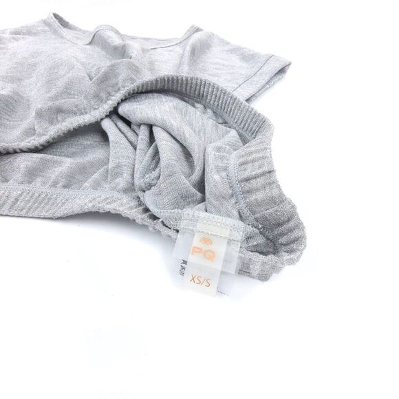 NEW Herbert Twins PQ Swim Metallic Crop Top Shorts Cover Up Lounge Set in Silver - Picture 9 of 10